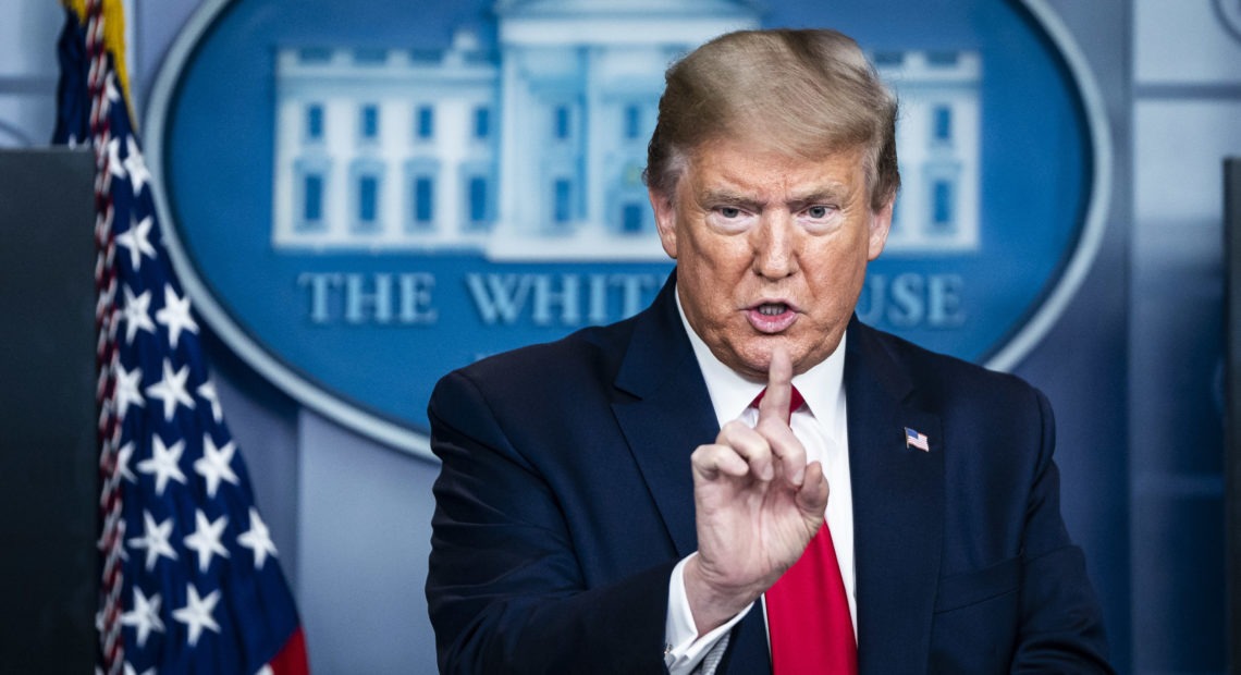 "When somebody's the president of the United States, the authority is total," President Trump said on Monday. Jabin Botsford/The Washington Post via Getty Images