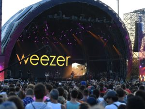 The U.S. leg of Weezer's Hella Mega tour with Green Day and Fall Out Boy has yet to be canceled due to the coronavirus