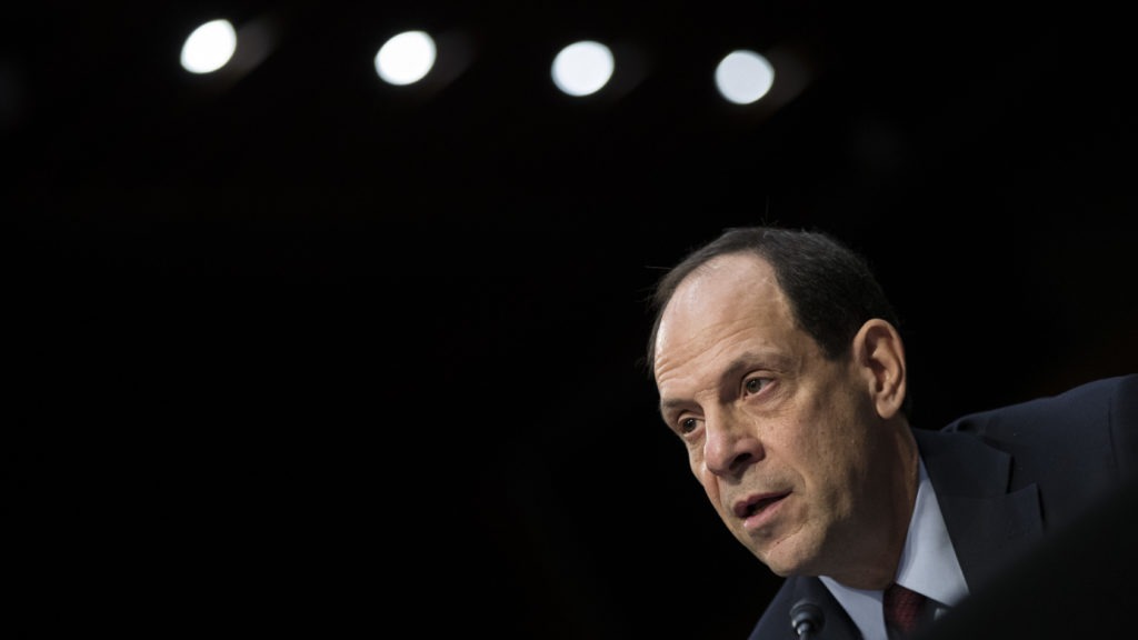 Glenn Fine, then the acting Inspector General at the Department of Defense, testifies during a Senate Judiciary Committee hearing on December 6, 2017. Fine was the defense department's acting inspector general until April 6, 2020, when President Trump replaced him. Drew Angerer/Getty Images