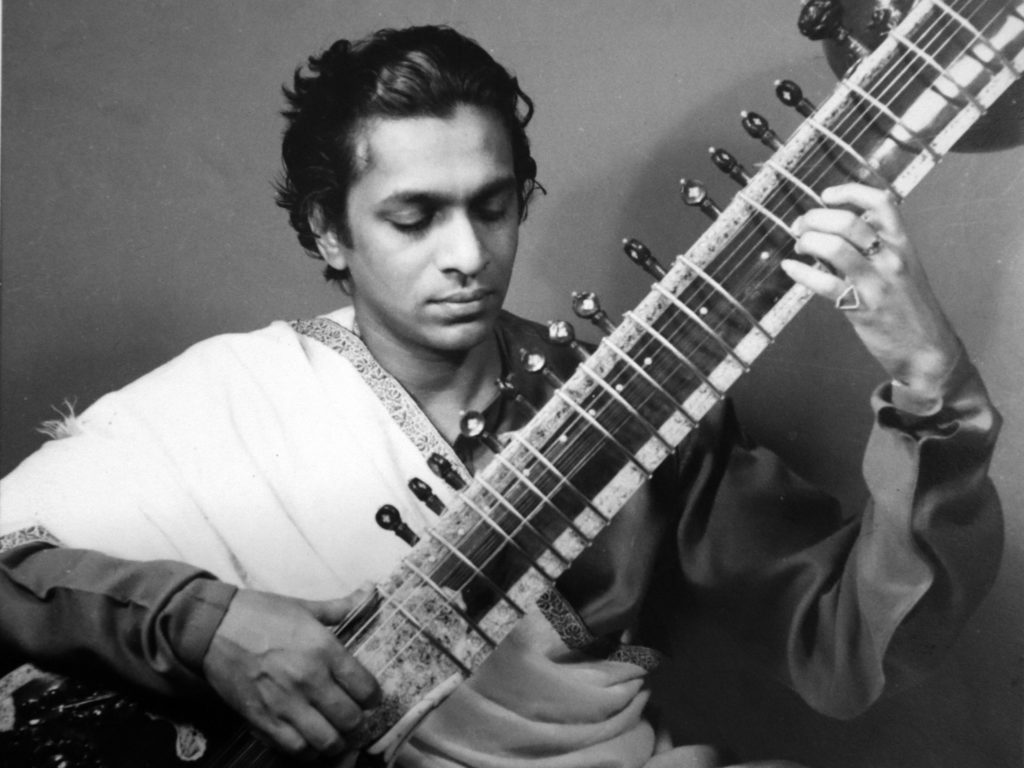 Pictured here in his late 20s, Ravi Shankar was hugely important in popularizing Indian classical music in Western pop music. He would have turned 100 years old today. Courtesy of the Shankar family
