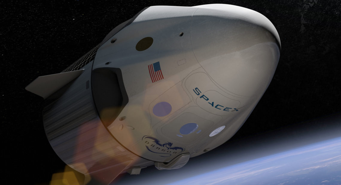 An arist's depiction of SpaceX's Crew Dragon