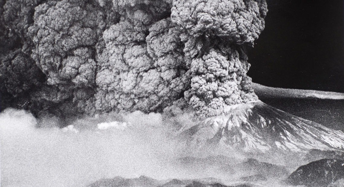 The 1980 eruption of Mount St. Helens sent a plume of ash that blotted out the sun in parts of Washington and North Idaho. The ash fell like snow, drifted as deep as two feet, and crushed crops, halted transportation and caused businesses to close. CREDIT: Christopher Anderson / Courtesy of Spokesman Review Archives