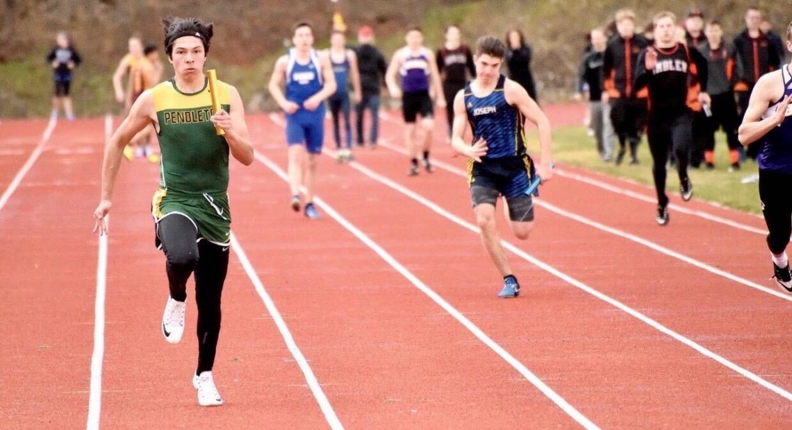 Pendleton High School senior Marcus Aaron Luke, left, was excited and ready for his last year running track. Then coronavirus disrupted everyone's plans. CREDIT: Marcus Luke (father)