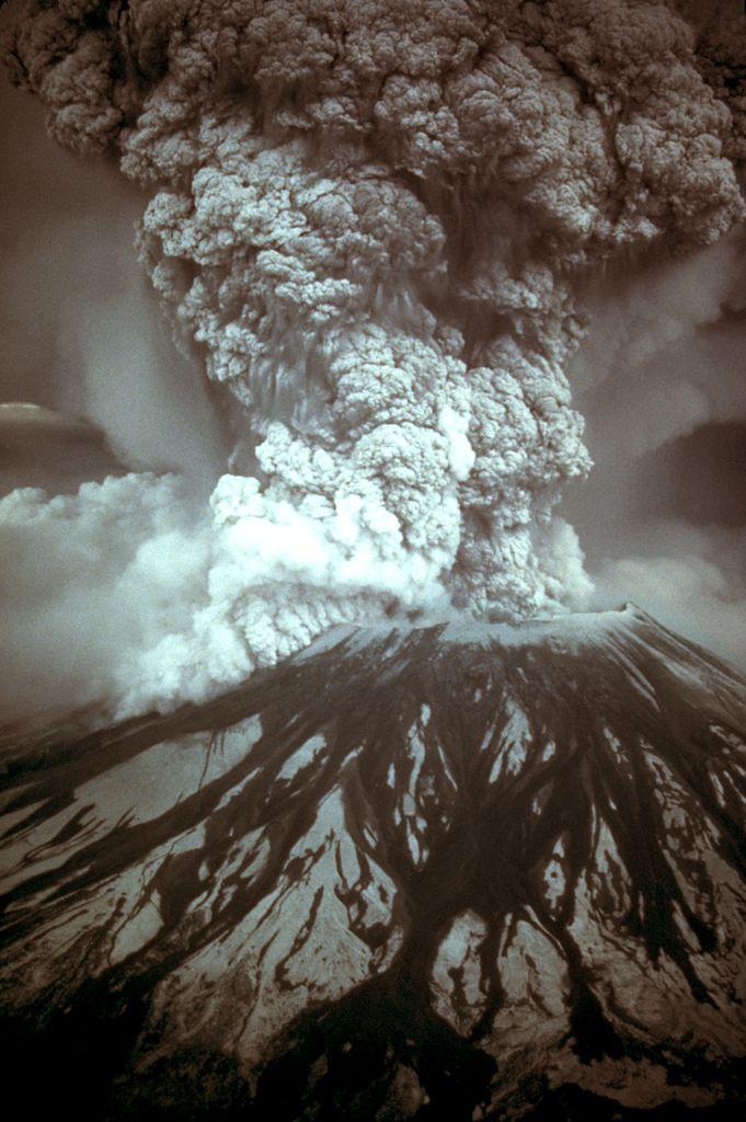 Mount St. Helens erupting on May 18, 1980. CREDIT: USGS