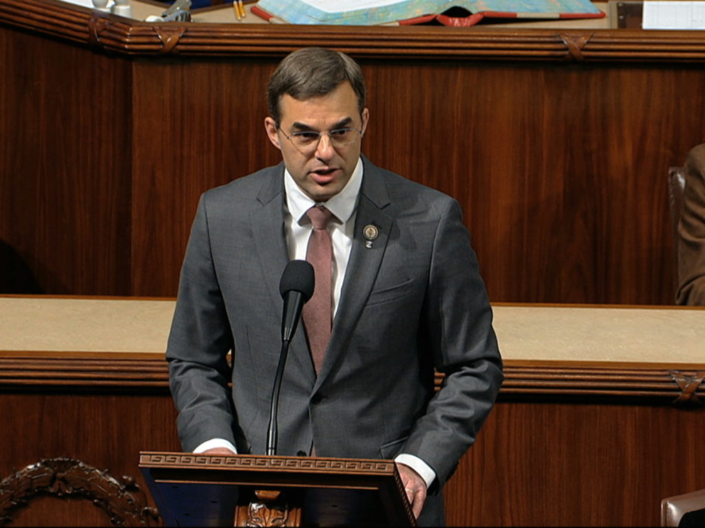 Rep. Justin Amash (I-Mich.) announced on Twitter Saturday that he would not seek out a run on the Libertarian Party ticket. The independent left the Republican party last summer. CREDIT: AP