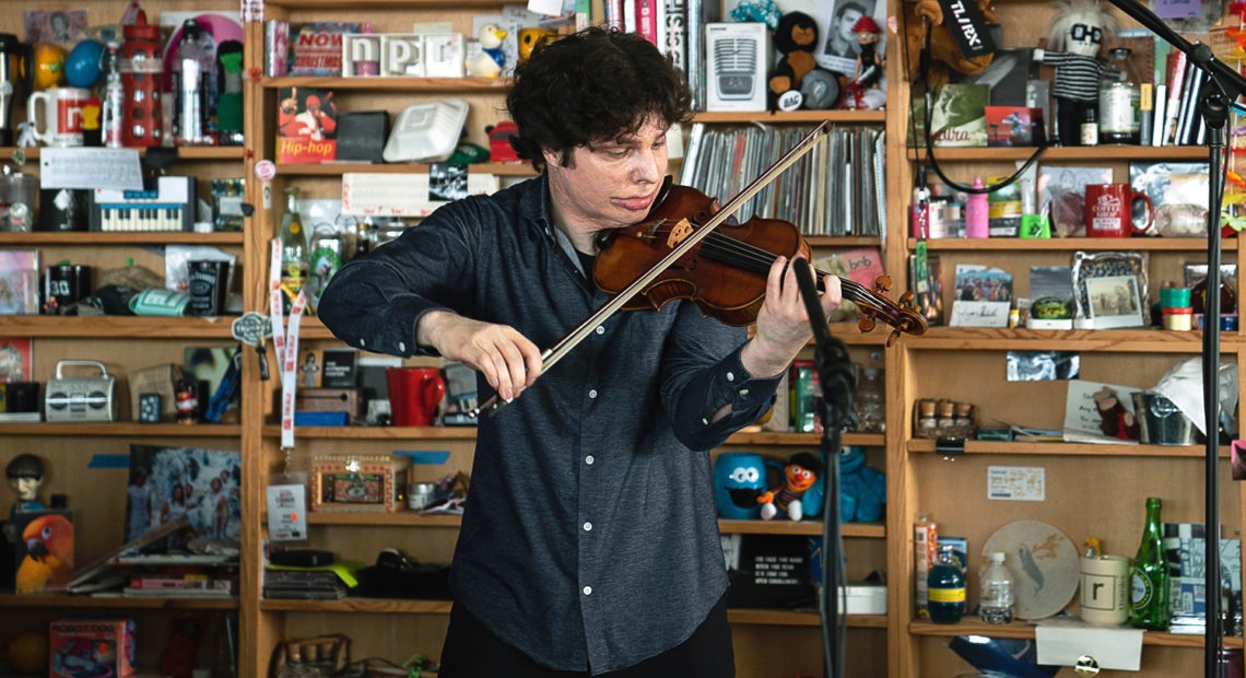 Augustin Hadelich plays a Tiny Desk concert. CREDIT: Kisha Ravi/NPR