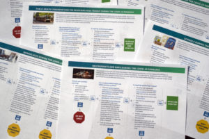 The Centers for Disease Control and Prevention released flowchart-like tools on Thursday designed to guide businesses, schools, mass transit and other organizations through reopening.