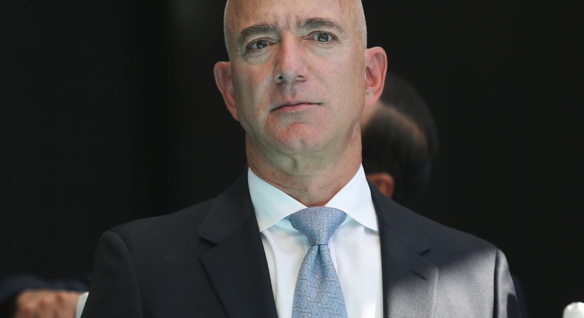 Amazon CEO Jeff Bezos attends a commemoration ceremony in Istanbul, Turkey.