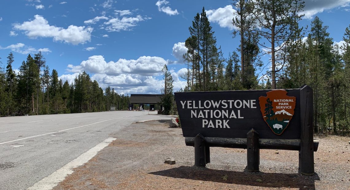 Yellowstone National Park entrance sign. CREDIT: Kirk Siegler/NPR