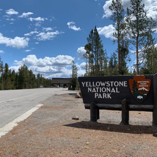 Yellowstone National Park entrance sign. CREDIT: Kirk Siegler/NPR