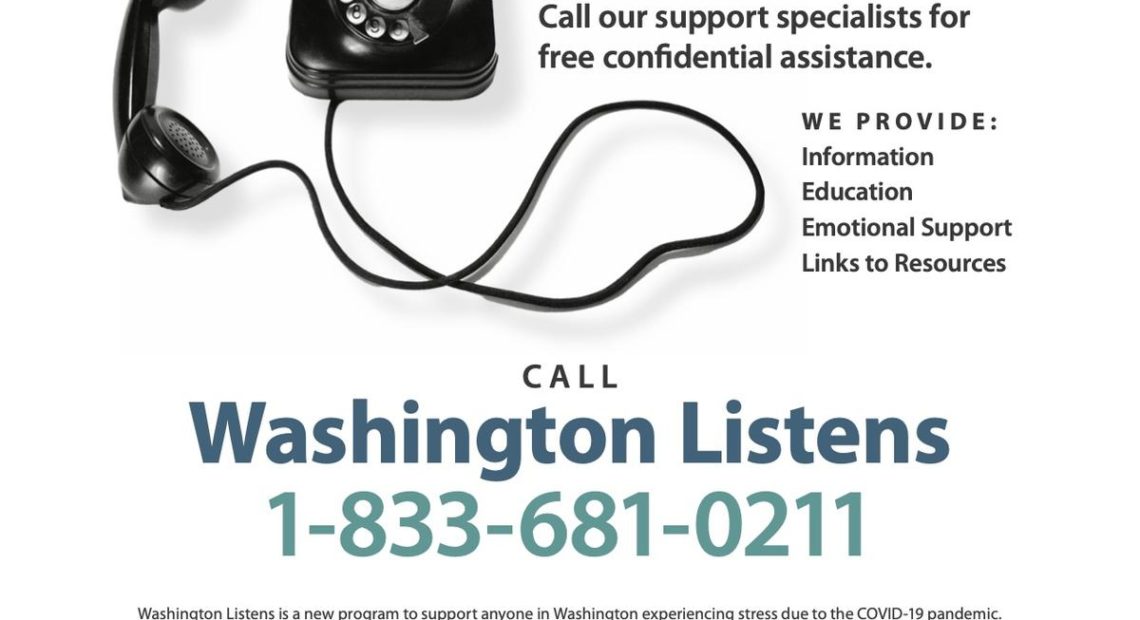 The new Washington Listens line for people struggling with Covid-related issues is funded by a federal emergency management grant. CREDIT: Washington DOH