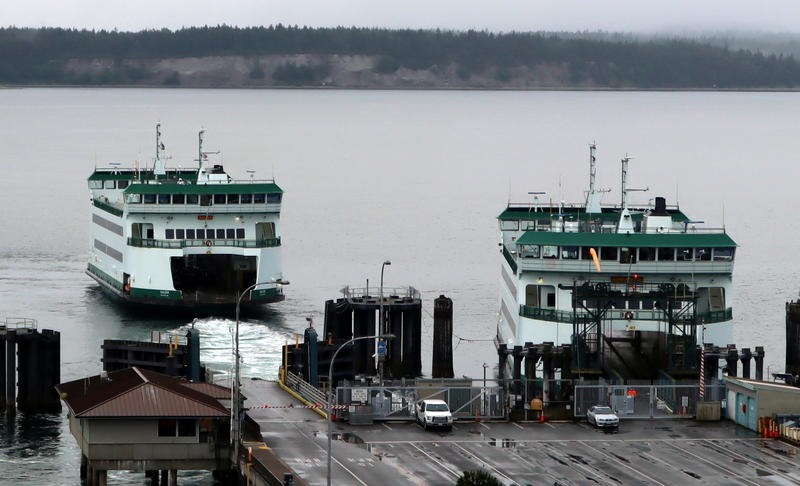 Washington State Ferries is only using one of the two boats it normally assigns to the Port Townsend-Coupeville route in summer, as is the case on routes to downtown Seattle as well. CREDIT: Tom Banse/N3