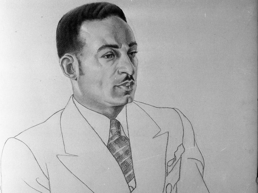 A drawing of composer William Dawson in 1935 by Aaron Douglas. Dawson's Negro Folk Symphony, long neglected, has received a new recording. CREDIT: Aaron Douglas/Tuskegee University Archives