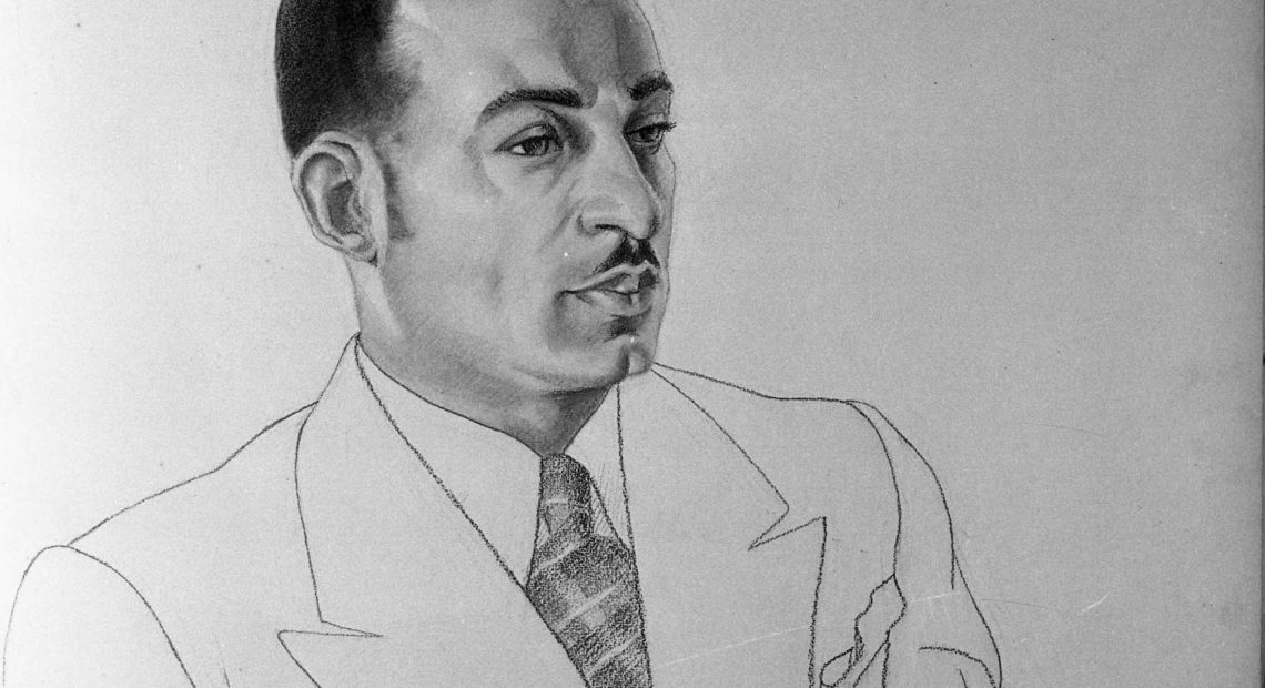 A drawing of composer William Dawson in 1935 by Aaron Douglas. Dawson's Negro Folk Symphony, long neglected, has received a new recording. CREDIT: Aaron Douglas/Tuskegee University Archives