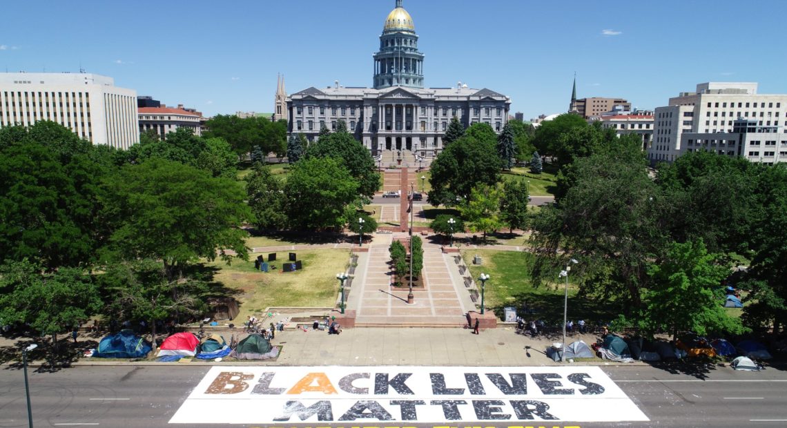 Black Lives Matter outside Colorado Statehouse. CREDIT: Mountain West News Bureau