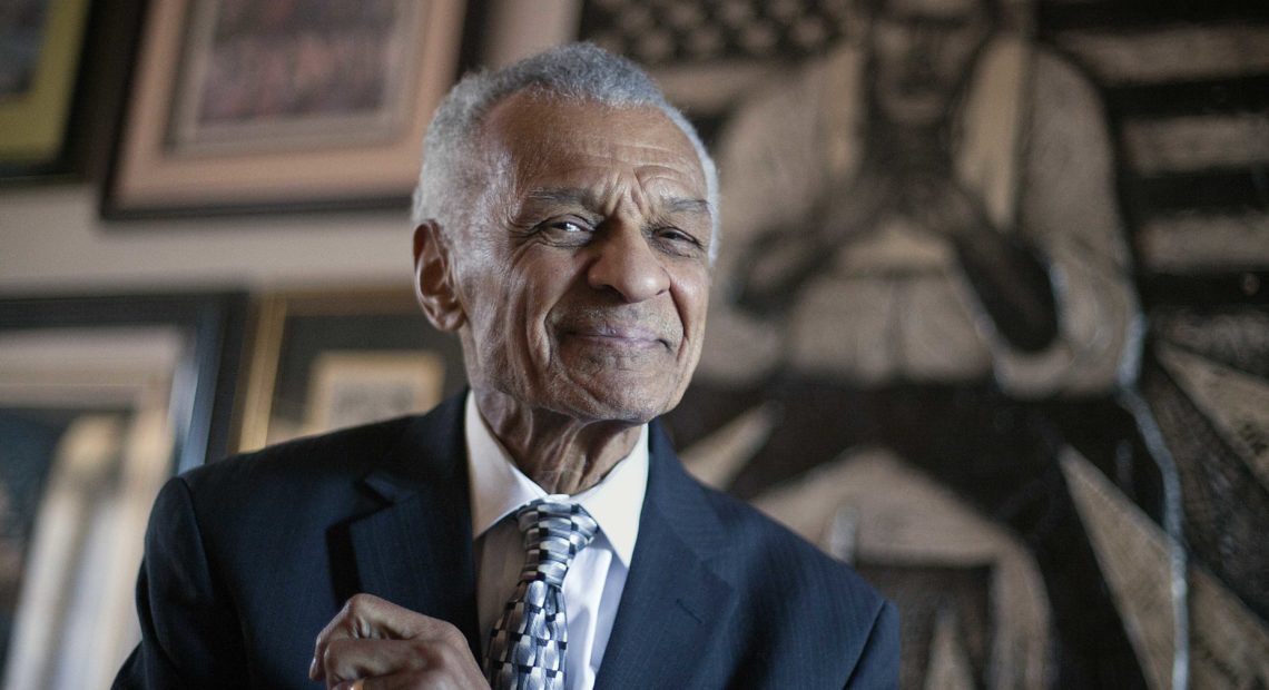 The Rev. C.T. Vivian, seen in a 2012 portrait at his Atlanta home, has died at the age of 95. CREDIT: David Goldman/AP