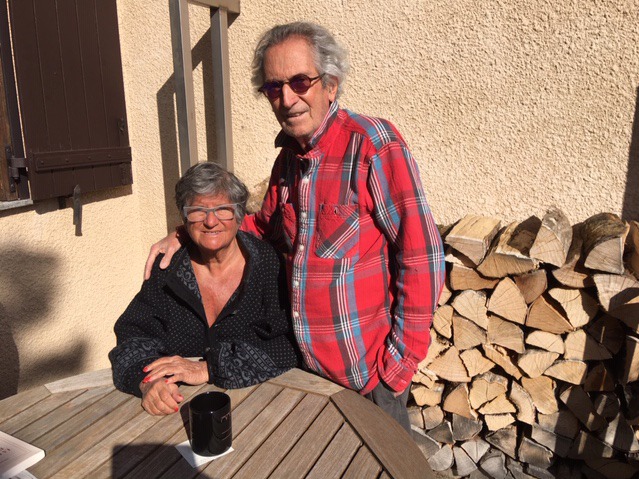 Danièle Enoch-Maillard and her husband Christian Maillard sheltering from the coronavirus in their chalet in Chamonix, France. CREDIT: The Enoch-Maillard family