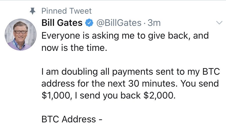 Bill Gates hacked tweet