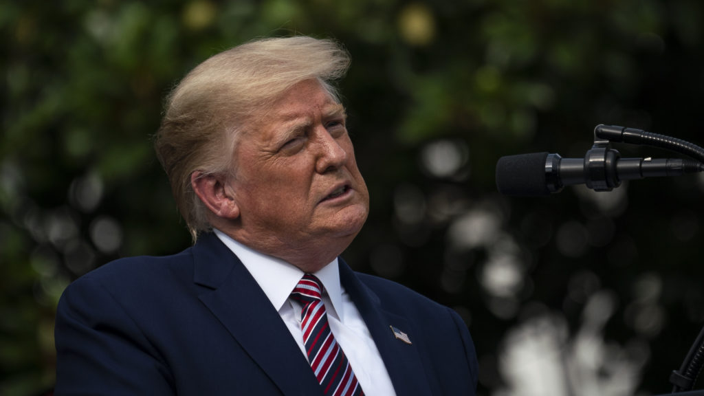 President Trump speaks during an event about regulatory reform at the White House on  July 16, 2020. CREDIT: Drew Angerer/Getty Images