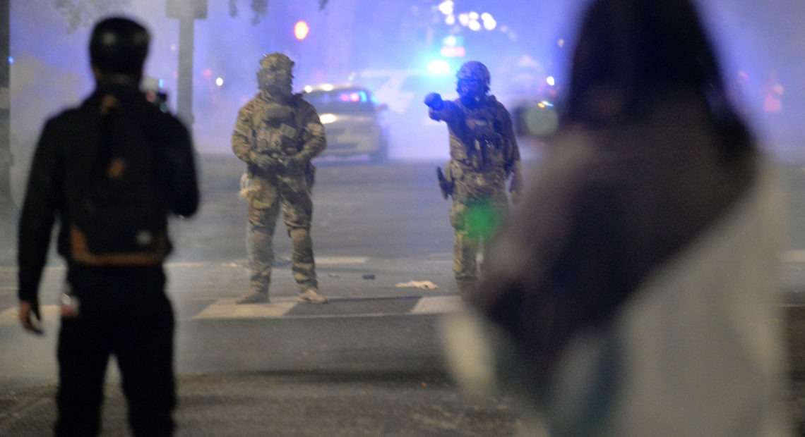 A federal judge has denied Oregon Attorney General Ellen Rosenblum's request for a temporary restraining order against what she described as unconstitutional tactics by federal officers deployed to protests in Portland. CREDIT: Ankur Dholakia/AFP via Getty Images