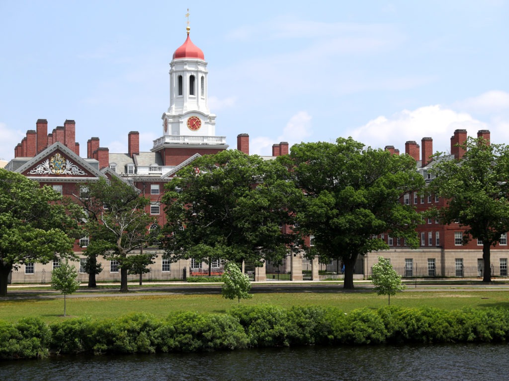 Harvard University, shown here, and the Massachusetts Institute of Technology sued the Trump administration over a rule change that would have barred international college students from taking fully online course loads in the United States. In court on Tuesday, a judge announced that the government would rescind the directive. CREDIT: Maddie Meyer/Getty Images
