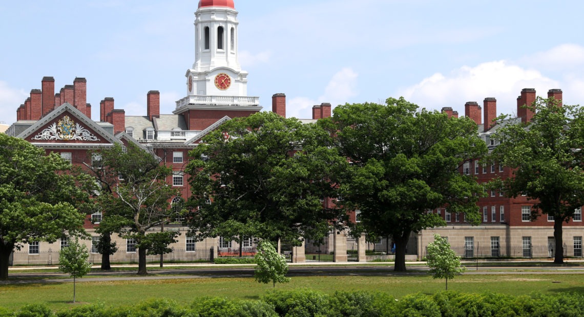 Harvard University, shown here, and the Massachusetts Institute of Technology sued the Trump administration over a rule change that would have barred international college students from taking fully online course loads in the United States. In court on Tuesday, a judge announced that the government would rescind the directive. CREDIT: Maddie Meyer/Getty Images