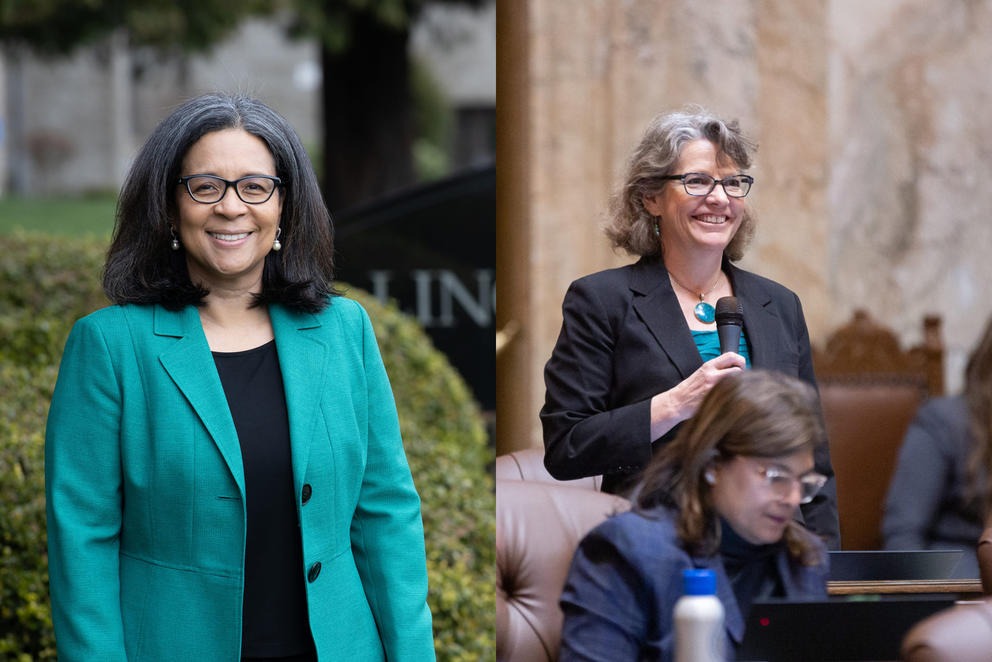 Marilyn Strickland, left, and Beth Doglio are the final two candidates competing to succeed U.S. Rep. Denny Heck in Washington’s 10th Congressional District. CREDIT: Strickland campaign; Doglio campaign