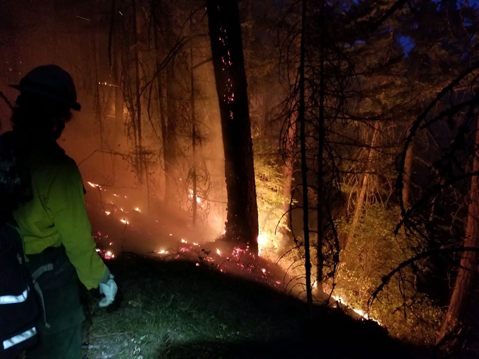 The Mosier Creek Fire near Mosier, Oregon, began Wednesday, Aug. 12, 2020. State officials say it was human caused. CREDIT: Oregon Dept. of Forestry