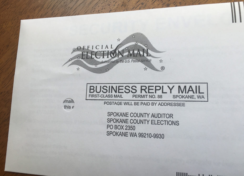 Washington state primary election ballot for the Aug. 4, 2020 all-vote-by-mail election. CREDIT: Scott Leadingham/NWPB