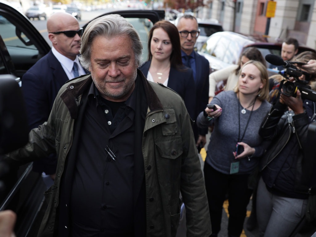 Former White House adviser Steve Bannon has joined a list of Trump campaign officials who have faced federal charges. CREDIT: Alex Wong/Getty Images