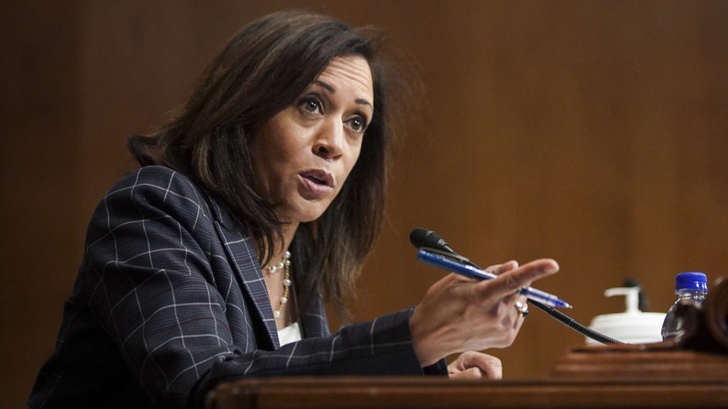 Kamala Harris will become the first African American to be nominated for vice president by a major political party. CREDIT: Alexander Drago/Pool/AFP via Getty Images