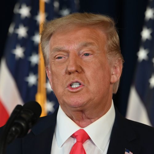 President Trump speaks during a news conference in Bedminster, N.J., on Saturday, Aug. 8, 2020. CREDIT: Jim Watson/AFP via Getty Images