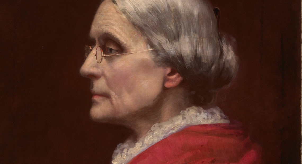 This 1895 portrait of Susan B. Anthony was painted by Carl Gutherz when Anthony was president of the National American Woman Suffrage Association, a group dedicated to women's voting rights. Courtesy of National Portrait Gallery