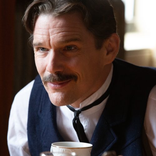 Ethan Hawke plays Serbian American inventor Nikola Tesla in the playful new biopic, Tesla. CREDIT: IFC Films