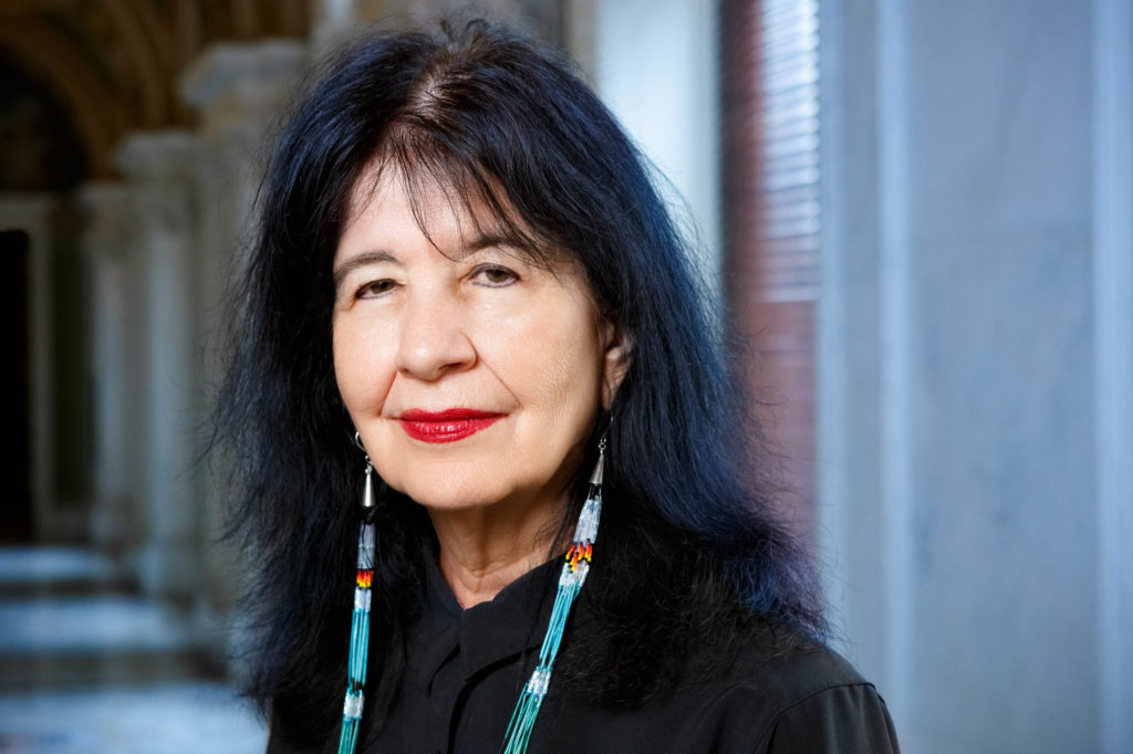 U.S. Poet Laureate Joy Harjo has authored numerous books of poetry, two children's books and a memoir, Crazy Brave. She is a mem­ber of the Mvskoke Nation. Shawn Miller/Library of Congress
