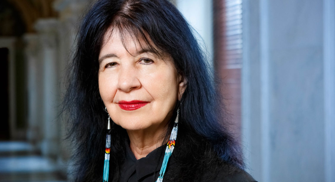 U.S. Poet Laureate Joy Harjo has authored numerous books of poetry, two children's books and a memoir, Crazy Brave. She is a mem­ber of the Mvskoke Nation. Shawn Miller/Library of Congress