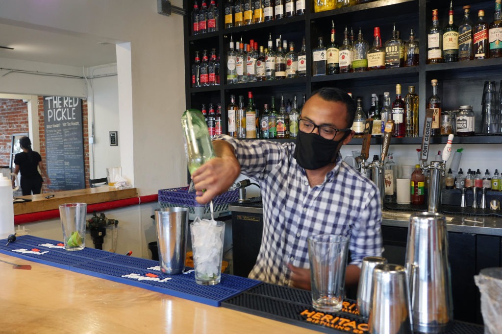 Mario Alfaro, owner of the Red Pickle, says he prides himself not only on his food and drinks, but on the relationship he has with his customers, who have kept him busy during the pandemic, Sept. 9, 2020. 