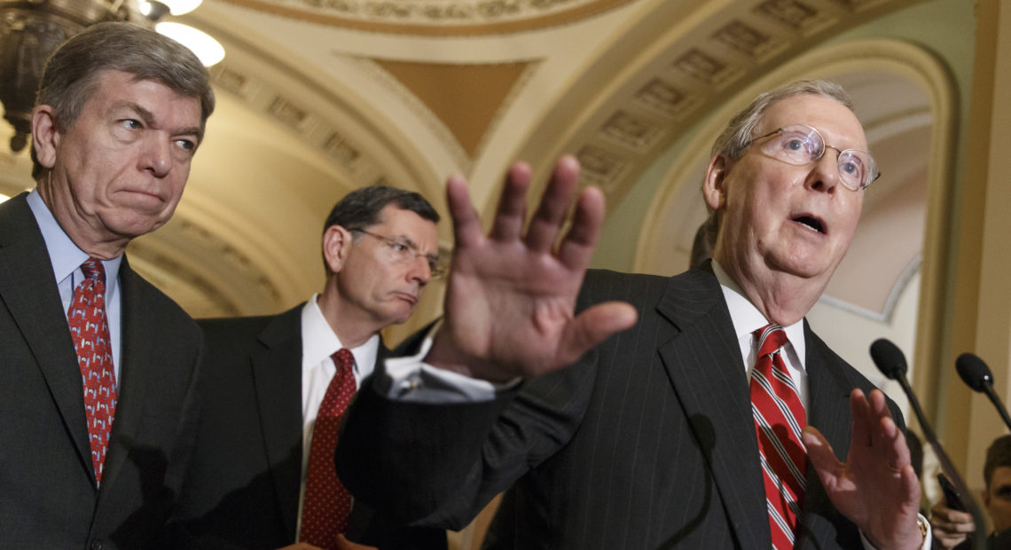 Senate Majority Leader Mitch McConnell, R-Ky., called Democrats latest COVID bill a political stunt as negotiators attempt to reach a relief agreement before the election. CREDIT: AP
