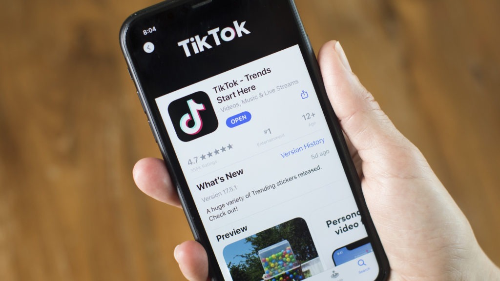 As of Sunday, Sept. 20, mobile app stores in the U.S. won't be allowed to distribute or maintain the WeChat or TikTok apps, the Commerce Department says. CREDIT: Brent Lewin/Bloomberg via Getty Images