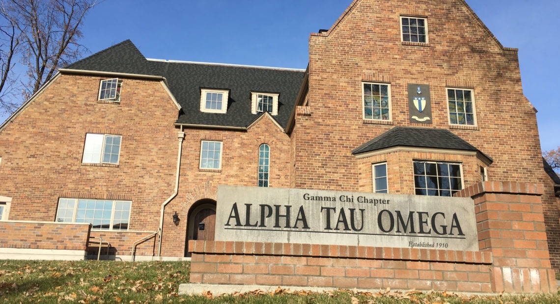 Photo of the Alpha Tau Omega fraternity house at Washington State University in Pullman