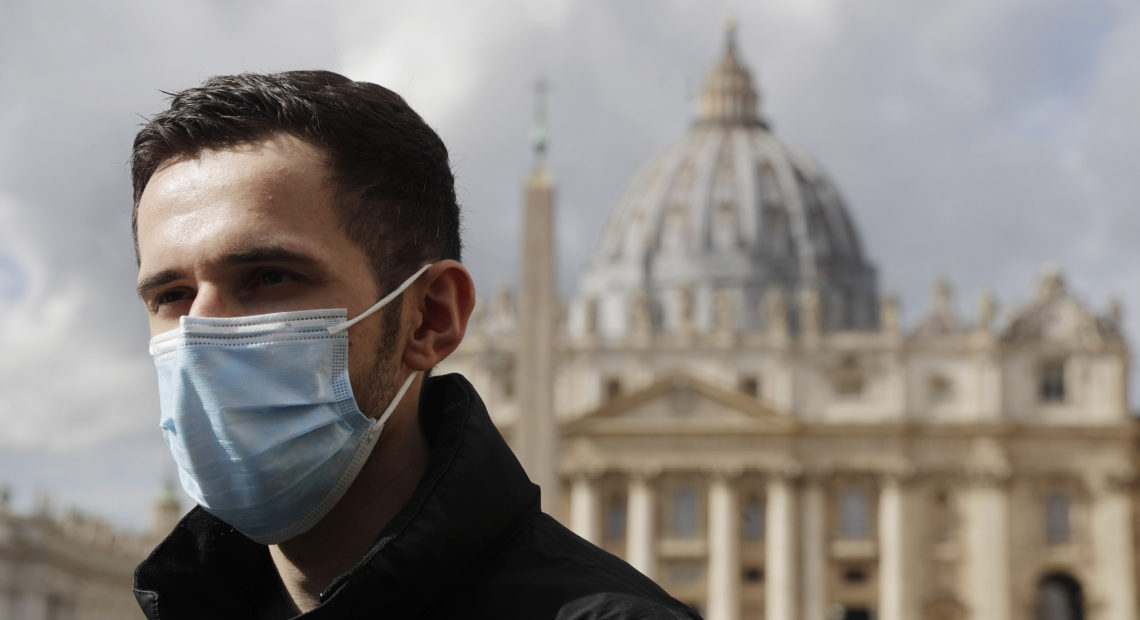 Whistleblower Kamil Jarzembowski meets journalists outside St. Peter's Square at the Vatican on Oct. 14. He reported the abuse to Roman Catholic Church authorities in 2012. In 2017, he went public. "I saw my roommate being abused by another seminarian," he told an Italian investigative TV program. "I was scared. I didn't understand. It was the first time I saw two people having sex." CREDIT: Gregorio Borgia/AP