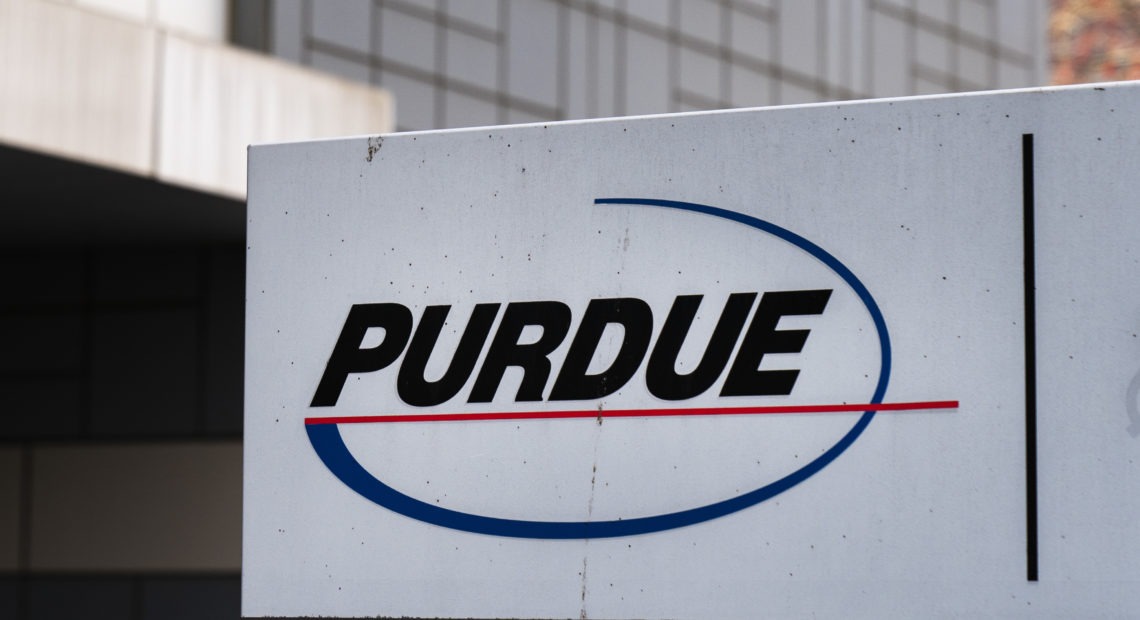 Purdue Pharma headquarters in Stamford, Conn., in 2019. Purdue Pharma, the maker of OxyContin, and its owners, the Sackler family, have faced hundreds of lawsuits over the company's alleged role in the opioid epidemic that has killed more than 200,000 Americans. CREDIT: Drew Angerer/Getty Images