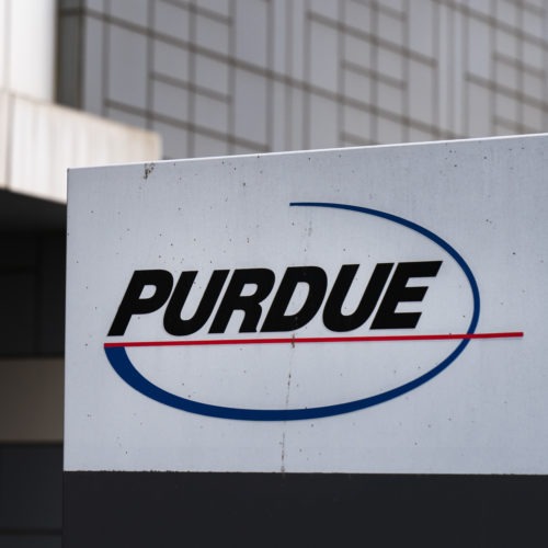 Purdue Pharma headquarters in Stamford, Conn., in 2019. Purdue Pharma, the maker of OxyContin, and its owners, the Sackler family, have faced hundreds of lawsuits over the company's alleged role in the opioid epidemic that has killed more than 200,000 Americans. CREDIT: Drew Angerer/Getty Images