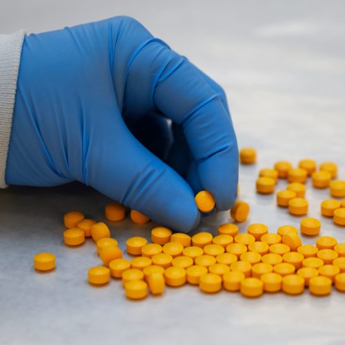 A Drug Enforcement Administration (DEA) chemist checks confiscated powder containing fentanyl at the DEA Northeast Regional Laboratory on Oct. 8, 2019 in New York. CREDIT: Don Emmert/AFP via Getty Images