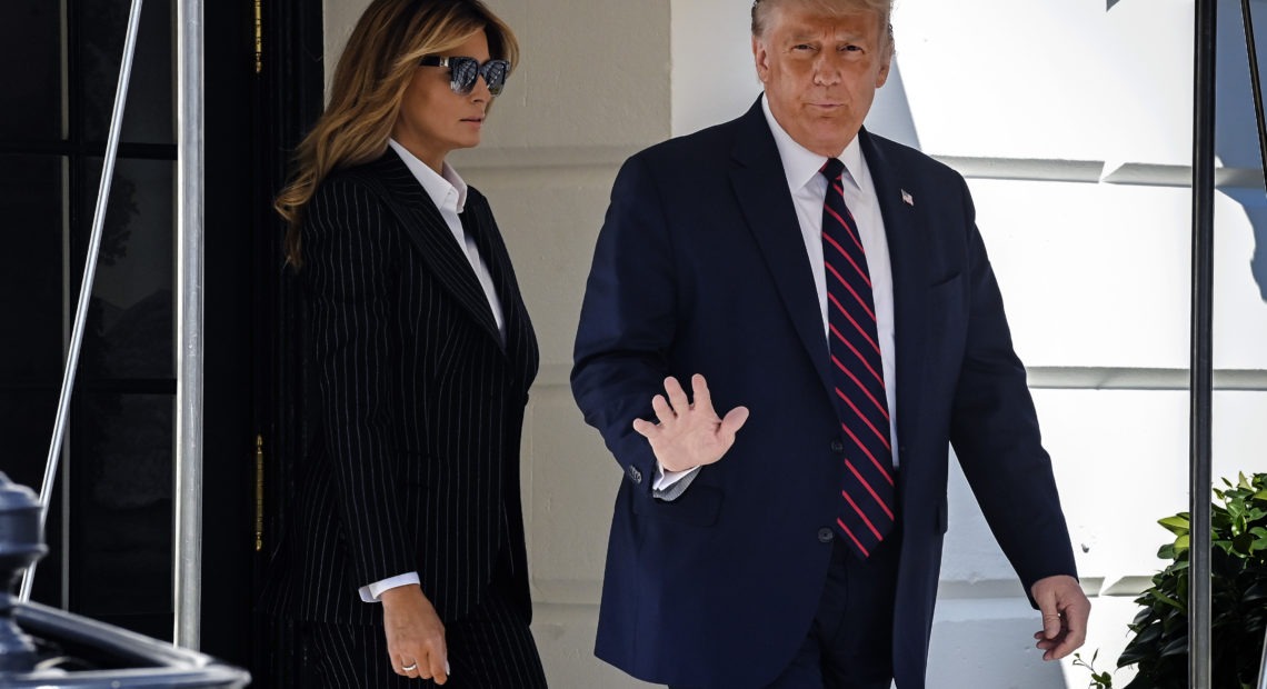 President Trump and First Lady Melania, depart the White House Tuesday for the first televised presidential debate. The president announced early Friday that he and the first lady have tested positive for the coronavirus. CREDIT: The Washington Post/The Washington Post via Getty Images