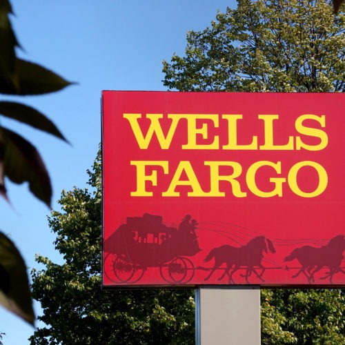 Wells Fargo has fired more than 100 employees whom it says personally defrauded a pandemic relief program from the Small Business Administration. CREDIT: Scott Olson/Getty Images