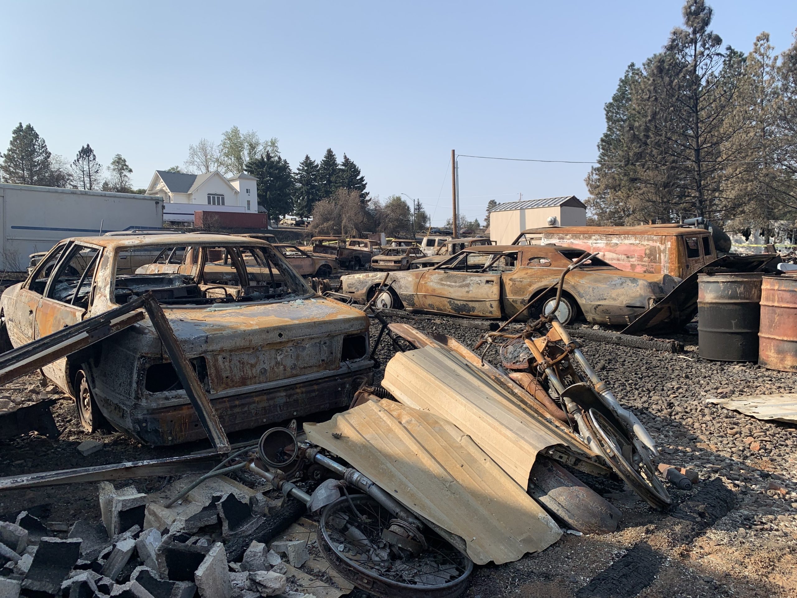 Most of the buildings and homes in Malden, Wash. were destroyed in the Labor Day wildfire. CREDIT: Kirk Siegler/NPR