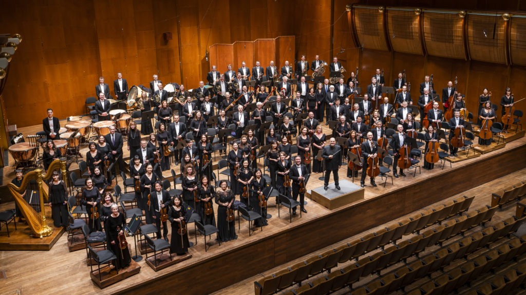 The New York Philharmonic and its music director, Jaap van Zweden. Chris Lee/Courtesy of the New York Philharmonic