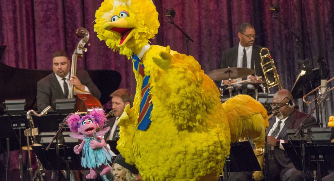 A Swingin' Sesame Street Celebration: 50 Years and Counting with the Jazz at Lincoln Center Orchestra with Wynton Marsalis, Elmo, Abby, Big Bird, Grover, Oscar the Grouch, Rosita, Bert & Ernie and Count Von Count. CREDIT: Richard Termine
