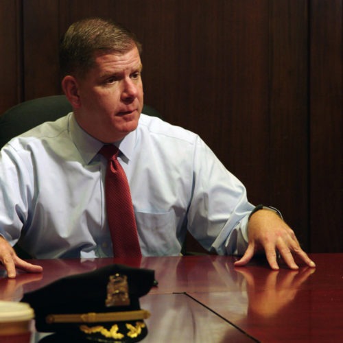 City Hall tags along as Boston mayor Marty Walsh attends various appointments and public appearances — including this meeting about violent crime. Courtesy of Zipporah Films